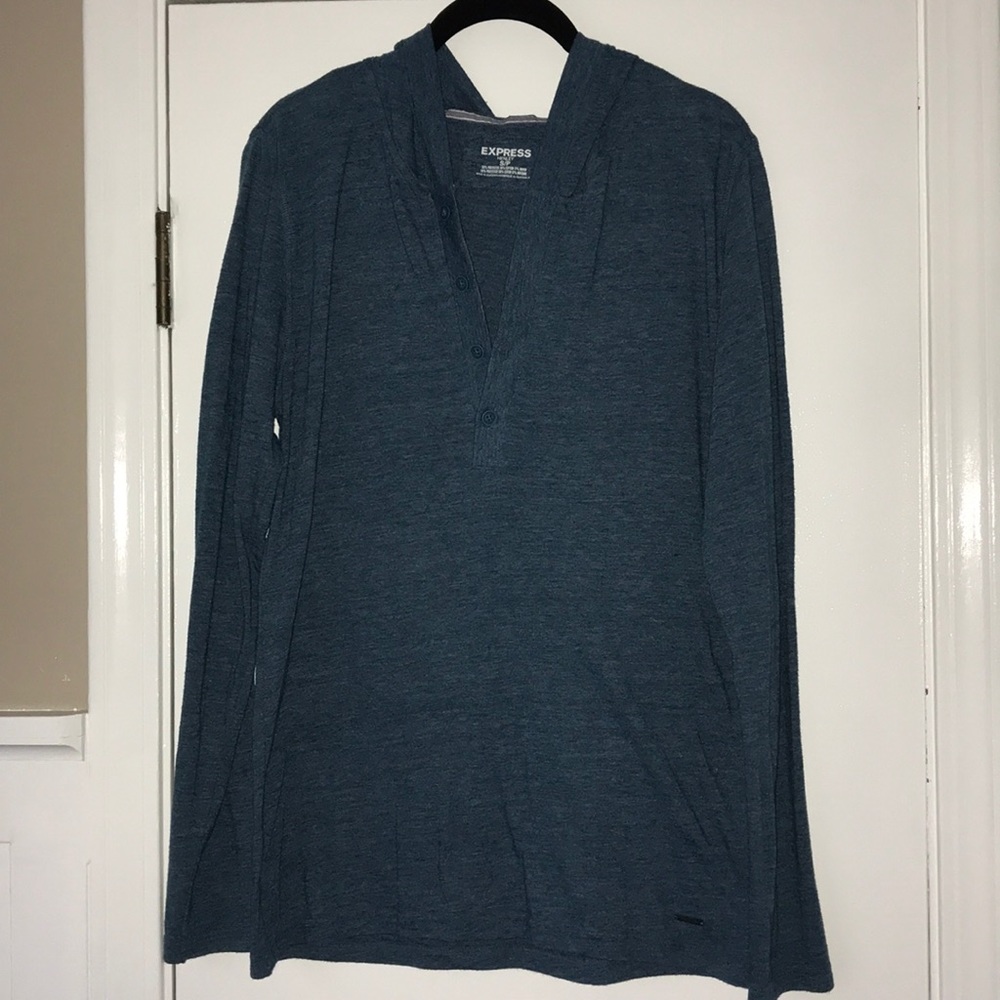 Express hooded marled Henley